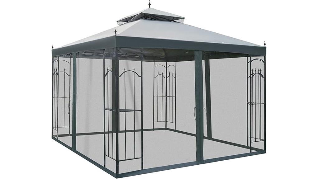10x10 outsunny gazebo with shelves