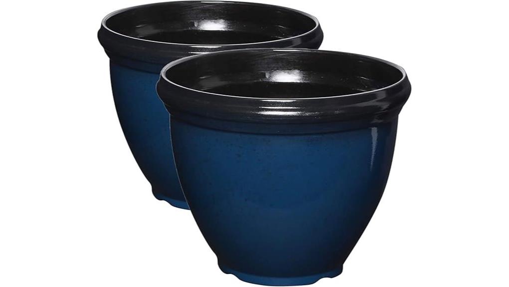 12 inch monaco blue planter