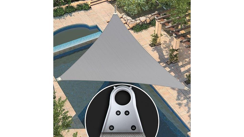 12ft grey triangular sunshade sail
