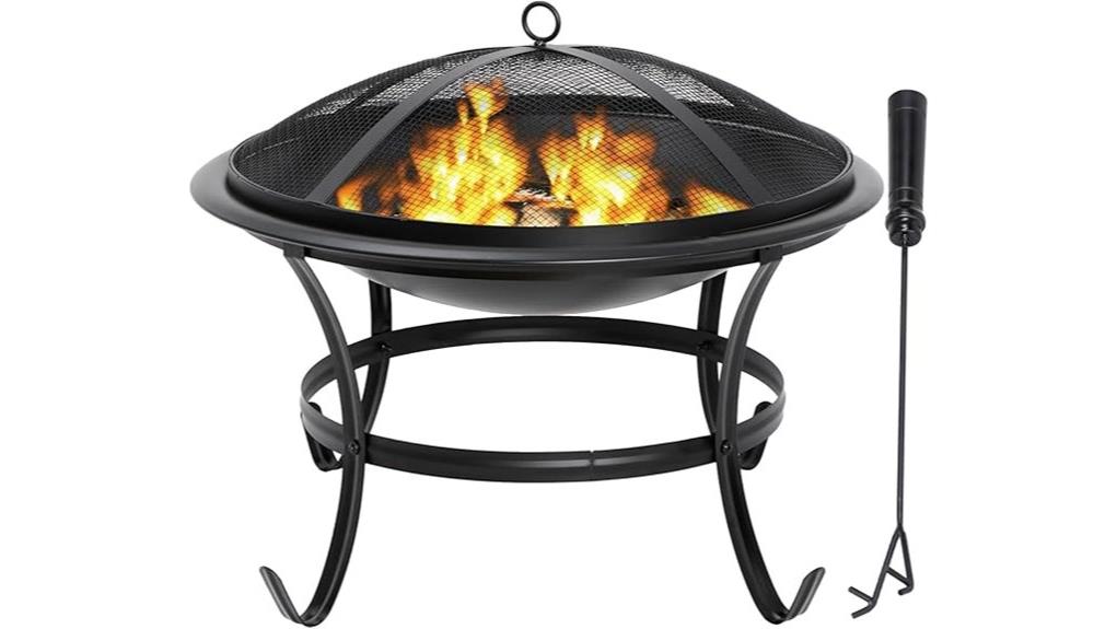 22 inch steel firepit with mesh