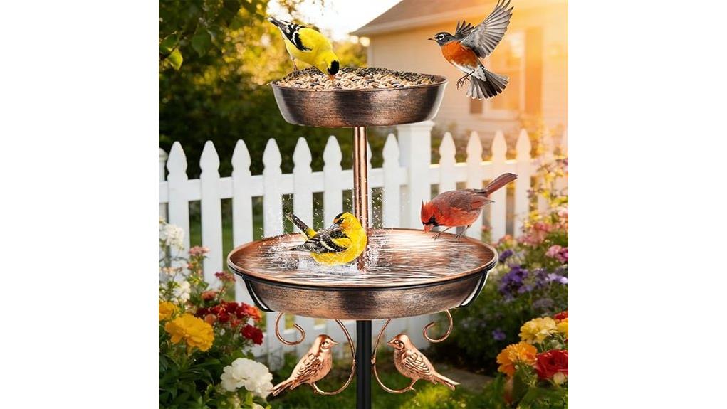 43 inch two tier birdbath feeder