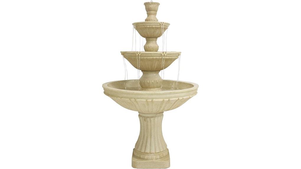 55 inch tiered outdoor fountain