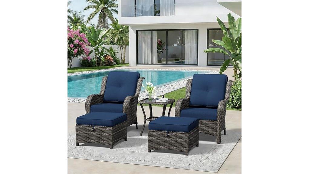 5 piece wicker patio set