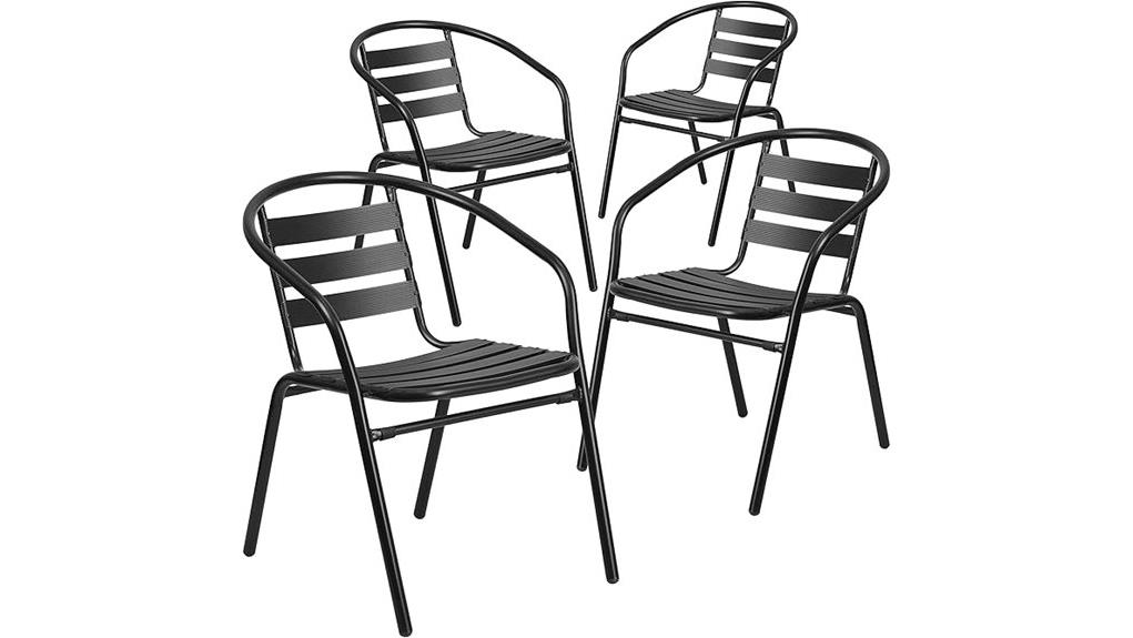 aluminum slat outdoor stackingchairs