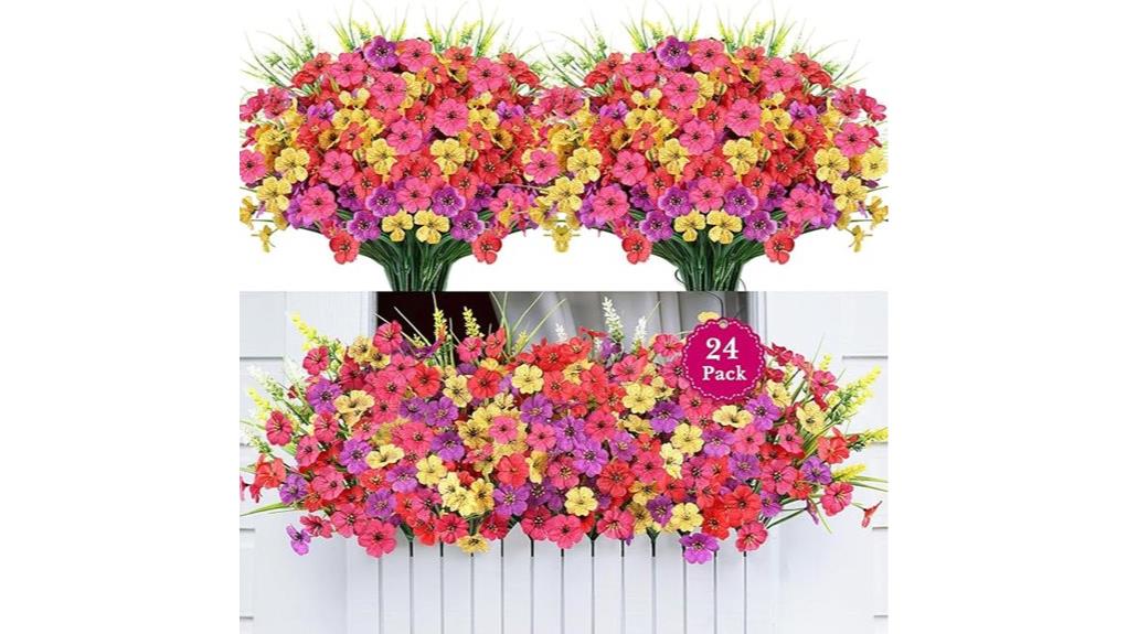 amberfun outdoor realistic faux flowers
