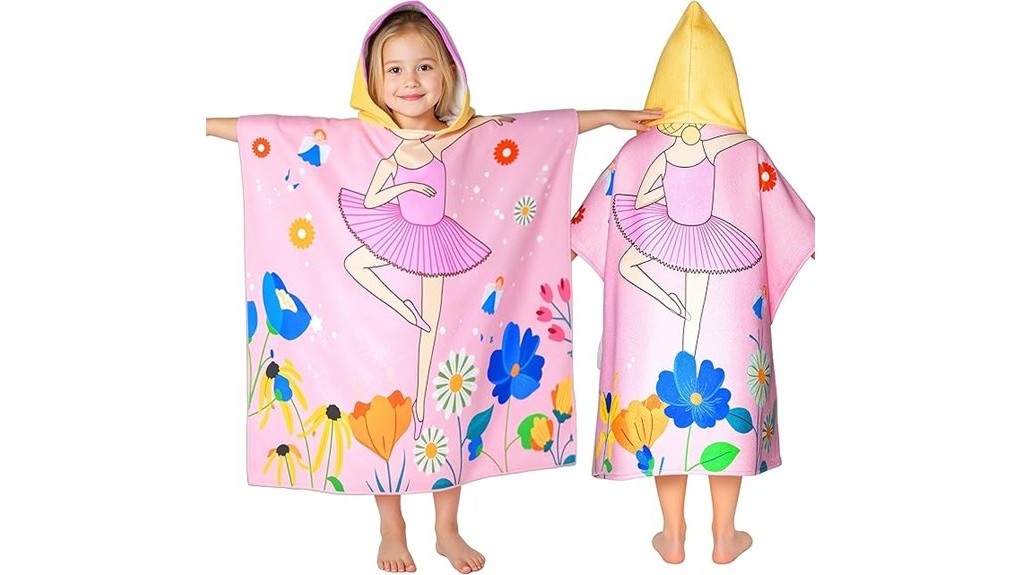 ballet themed kids hooded backpack towels