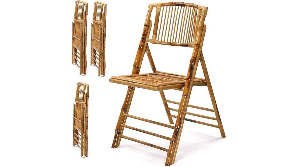 bamboo folding chairs four pack
