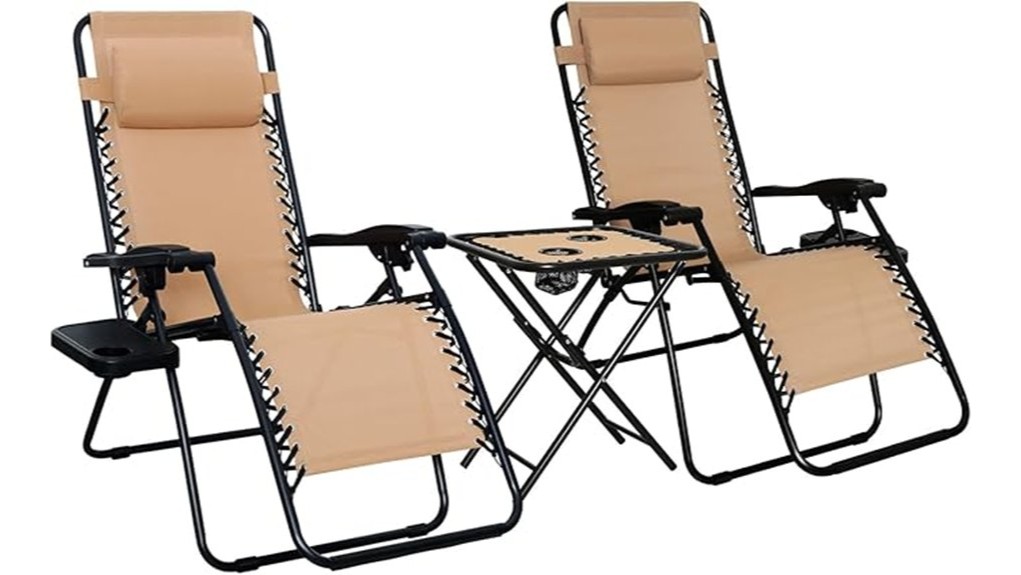 beige outdoor zero gravity chairs