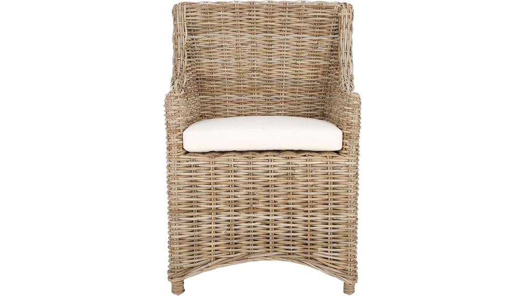 brown white washed armchair review