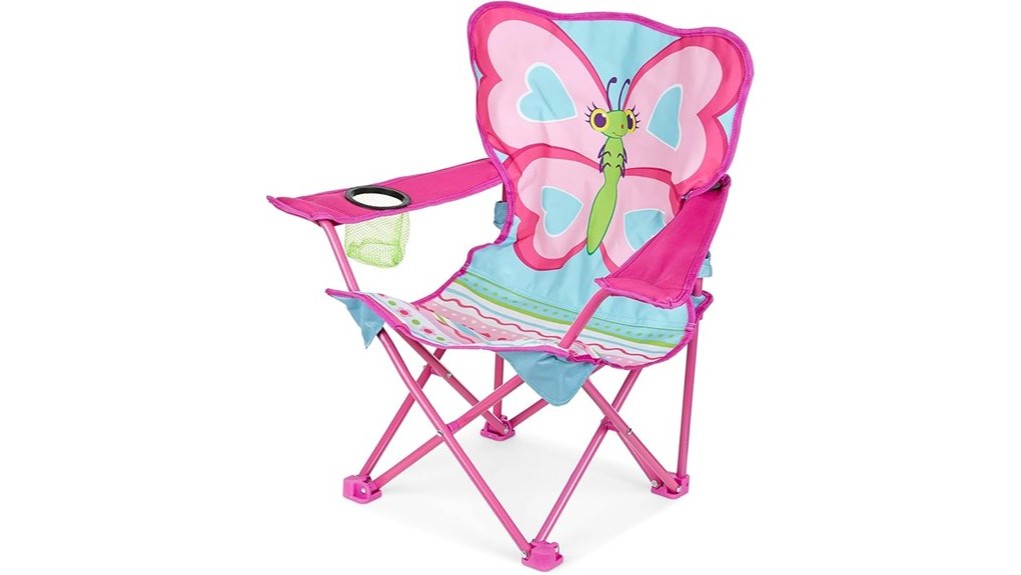 child sized colorful butterfly chair