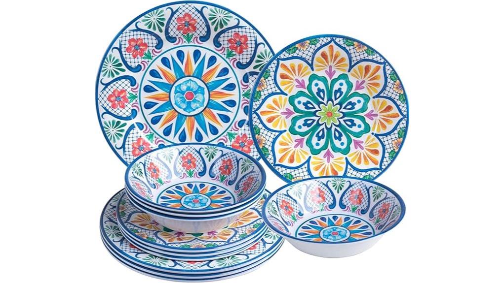 colorful paisley melamine dinnerware