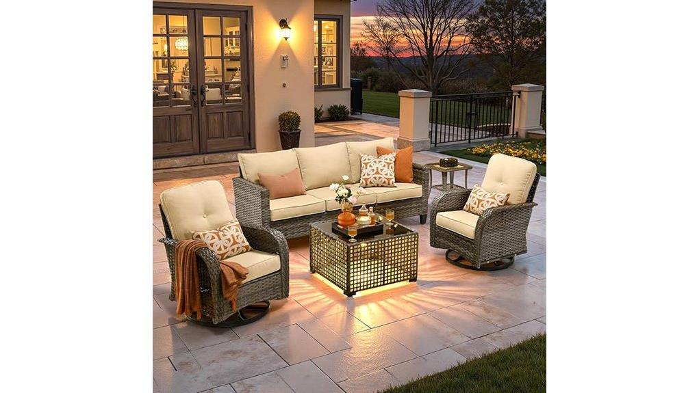 compact five piece outdoor seating