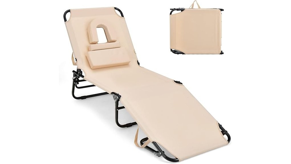 compact foldable beach lounger