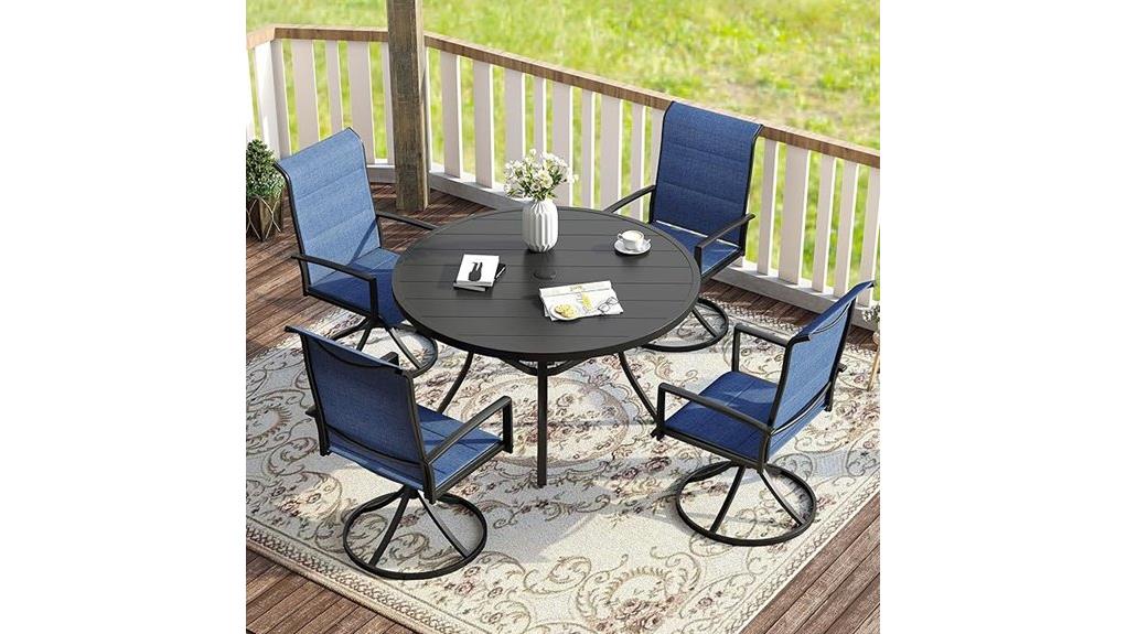 compact modern outdoor dining set