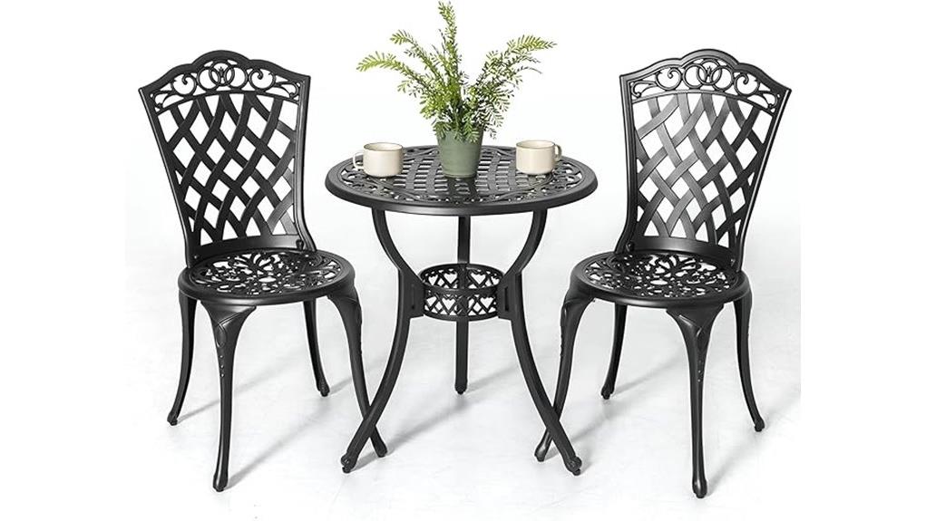 compact stylish outdoor bistro set