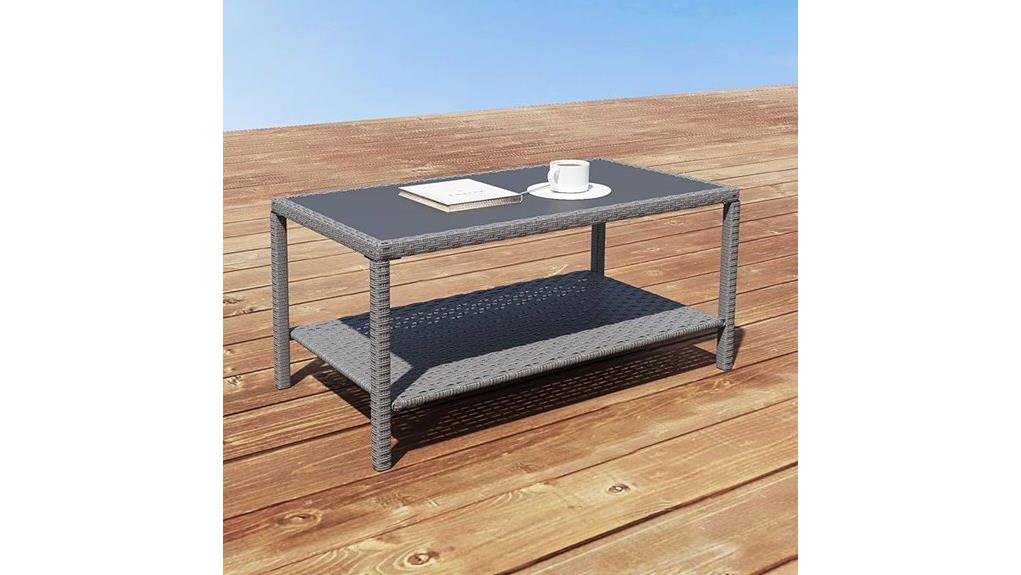compact weatherproof wicker table