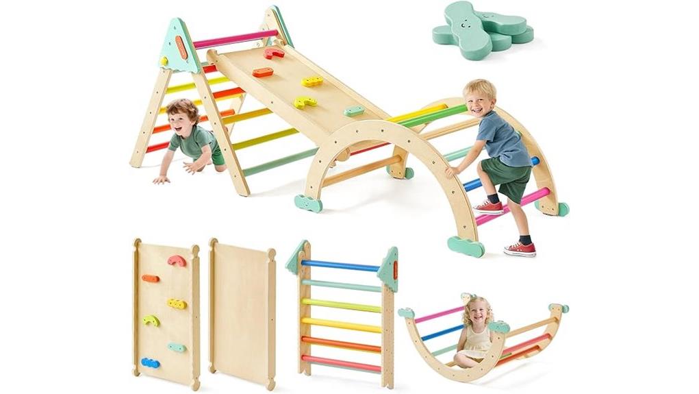 compact wooden climbing triangle