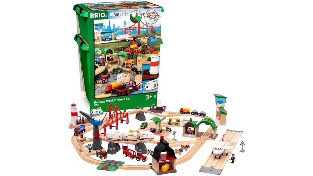 deluxe brio wooden train set