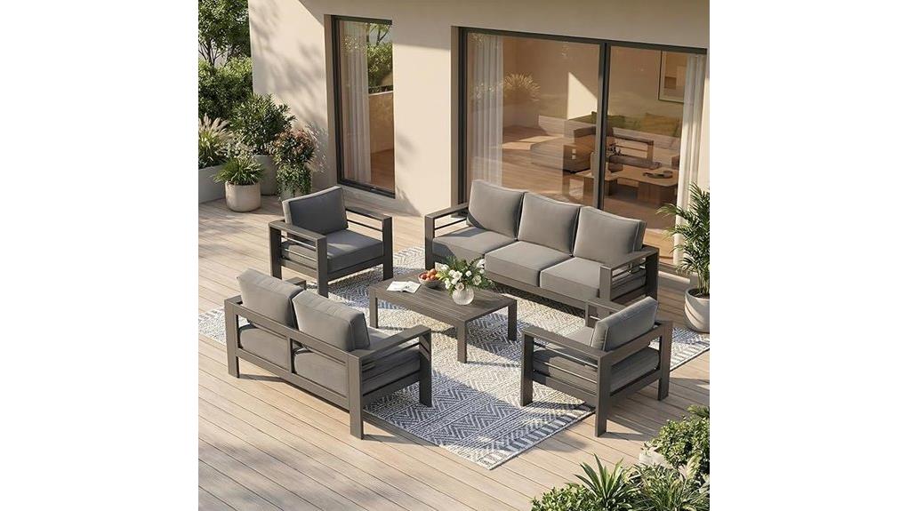 durable modern aluminum patio set