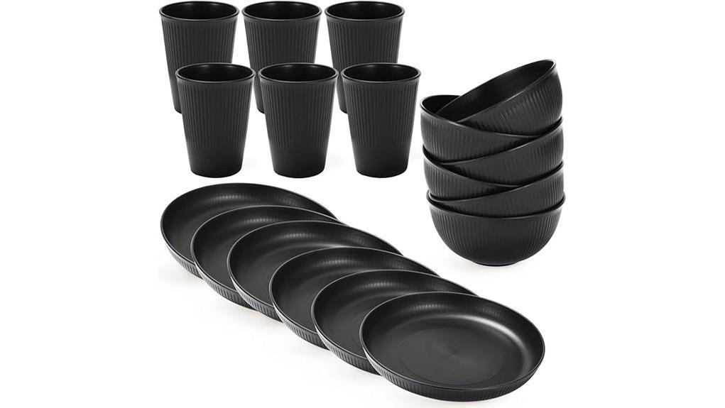 eco friendly 18 piece wheat dinnerware
