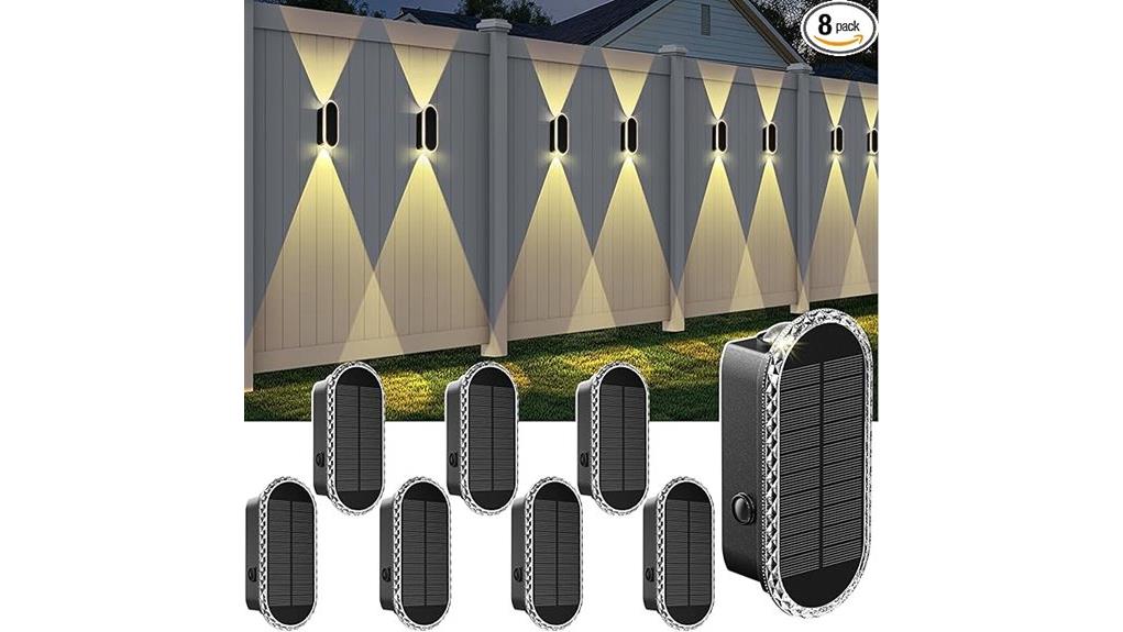 eight pack outdoor solar fencelights