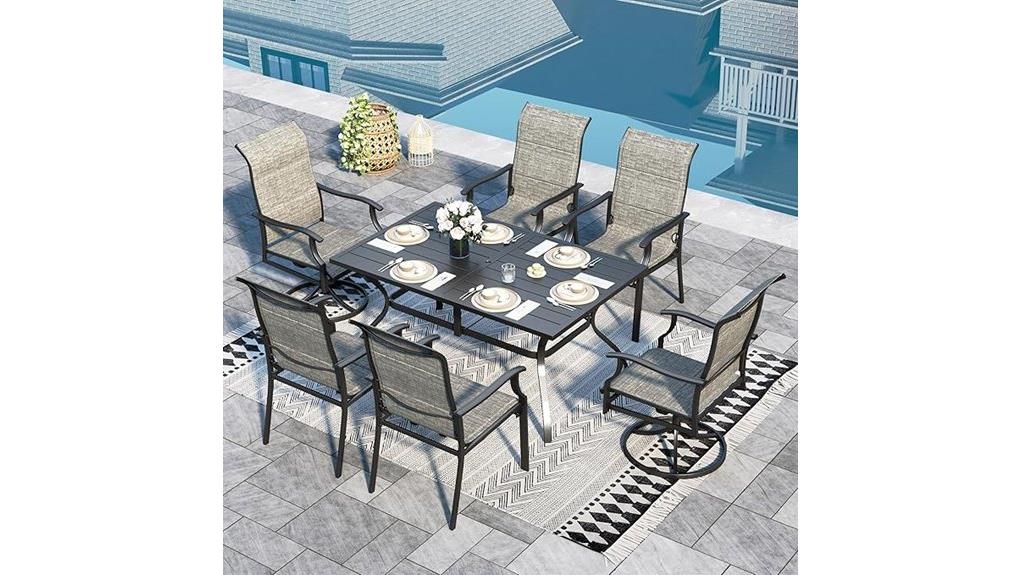 elegant six piece outdoor dining