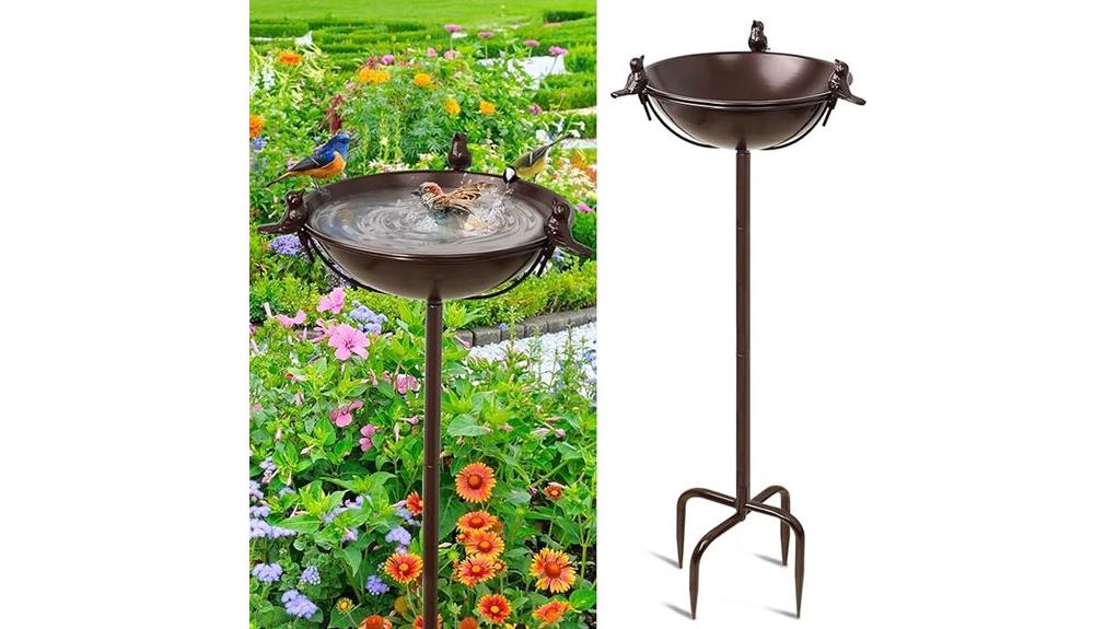 freestanding outdoor birdbath bowl