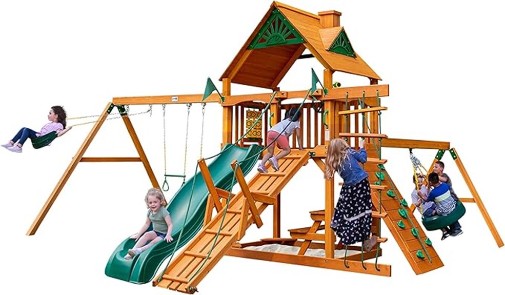 frontier wooden swing set