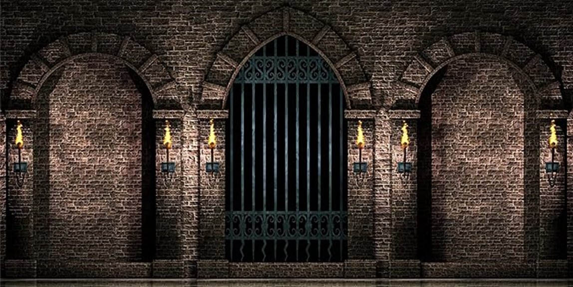 gothic castle fabric backdrop