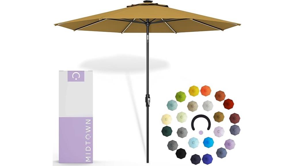 led 9 foot patio umbrella