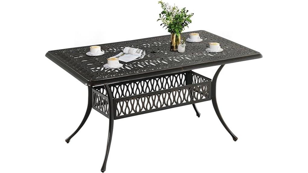 lightweight durable cast aluminum table