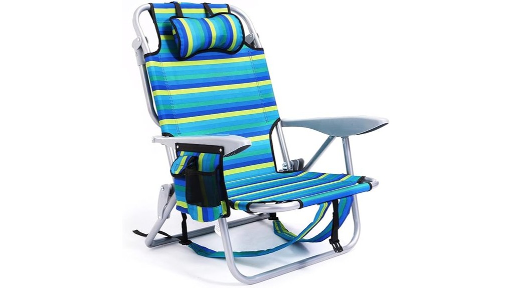 lightweight foldable reclining beach chair
