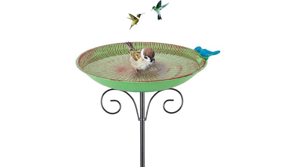metal birdbath with pedestal