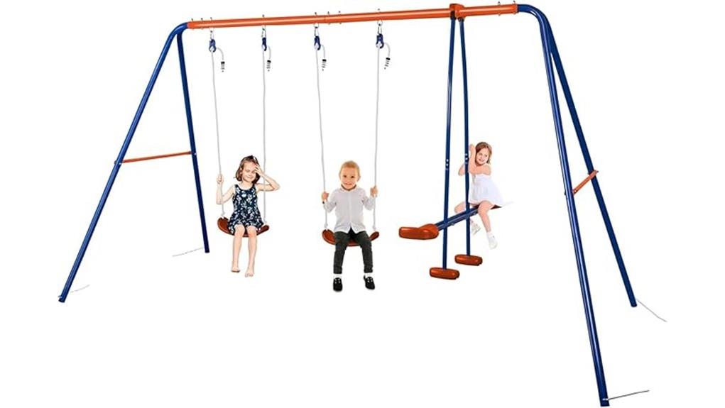 metal kids swing set
