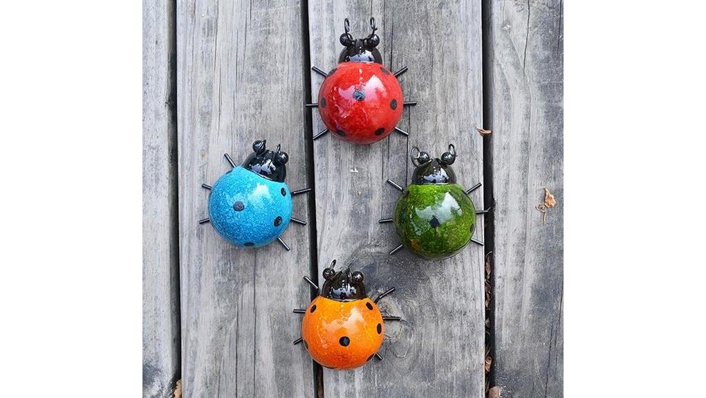 metal ladybug wall set
