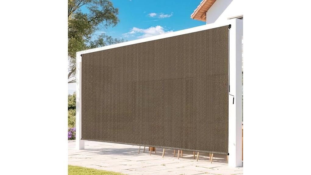 mocha outdoor patio roller shades
