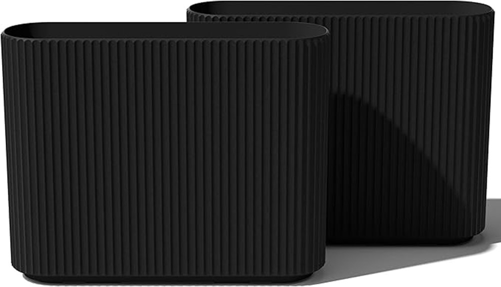 modern tapered metal planter