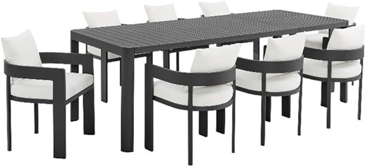 modway tahoe 9 piece patio