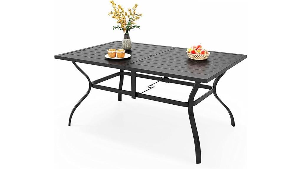 outdoor dining table for six