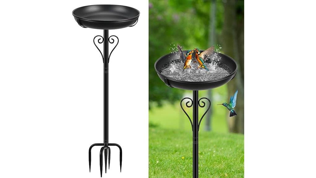 outdoor metal bird bath