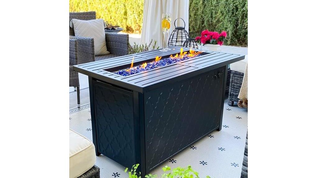 outdoor propane fire pit table