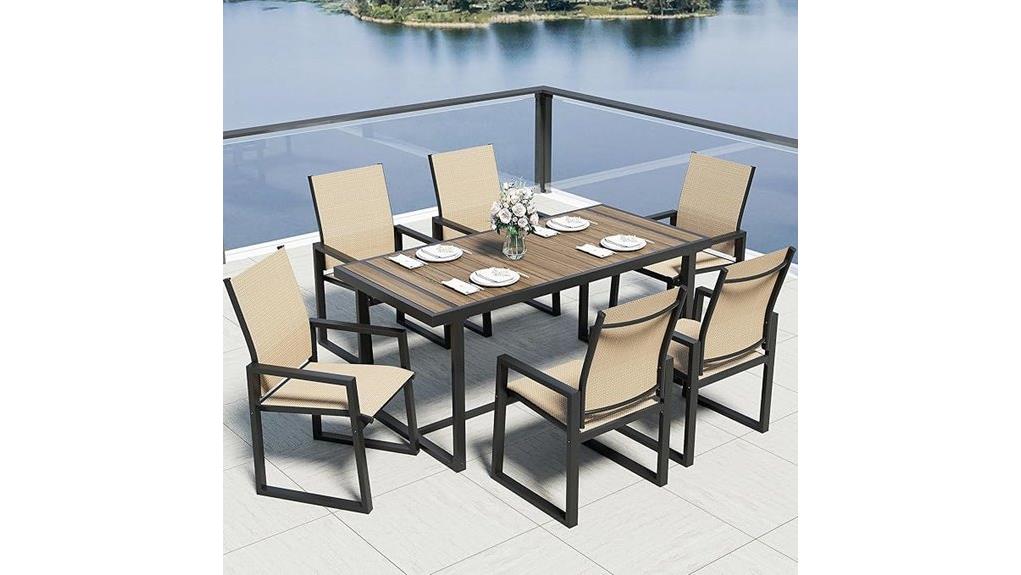 outdoor seven piece dining set