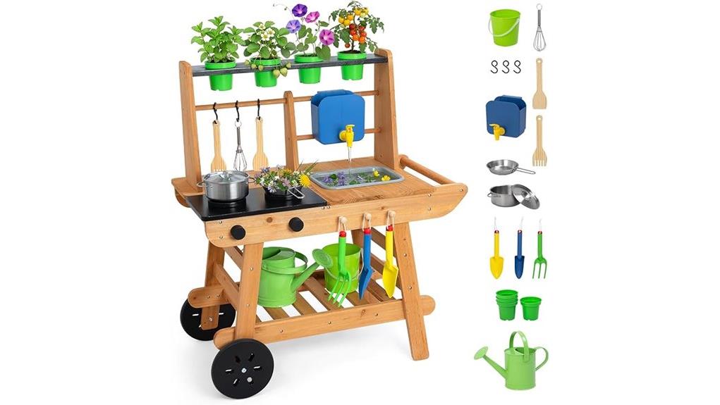 outdoor wheeled kids mud kitchen