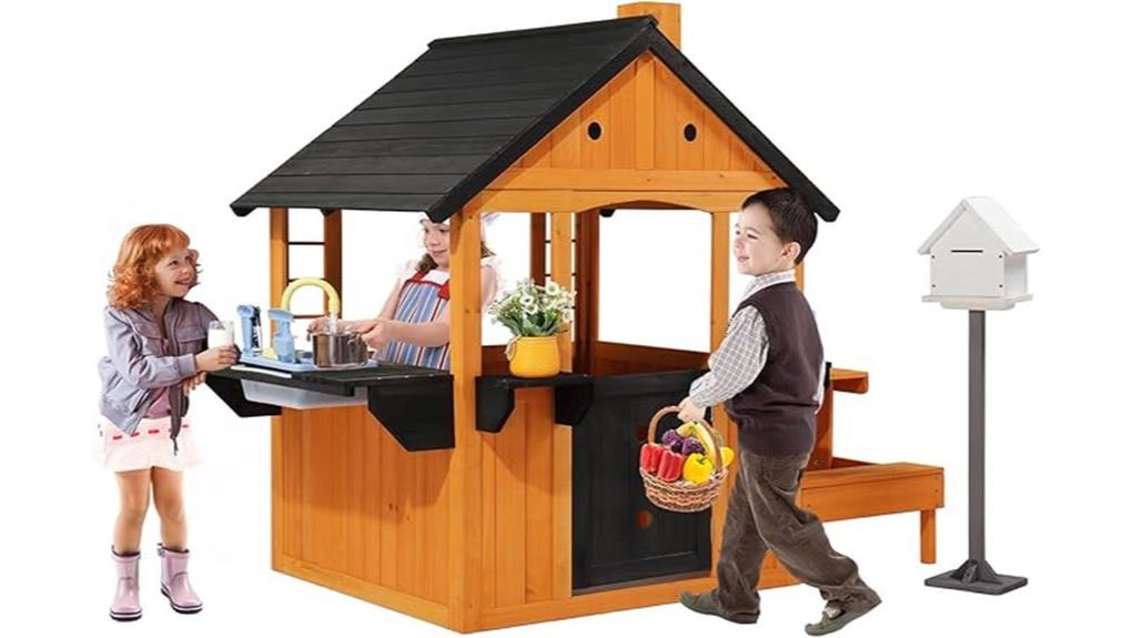 outdoor wooden kids playhouse