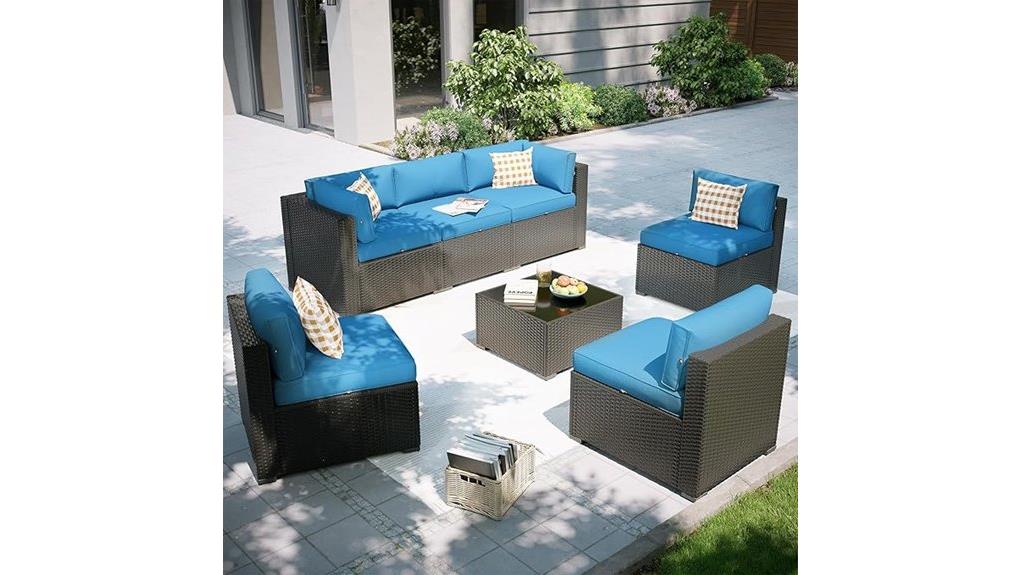 peacock blue patio set