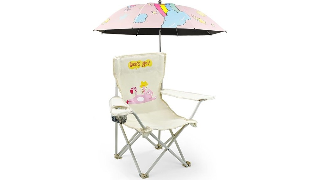 pink kids folding beach chair