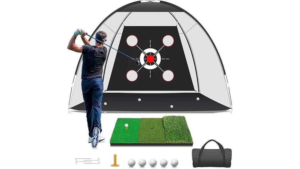 portable backyard golf practice setup