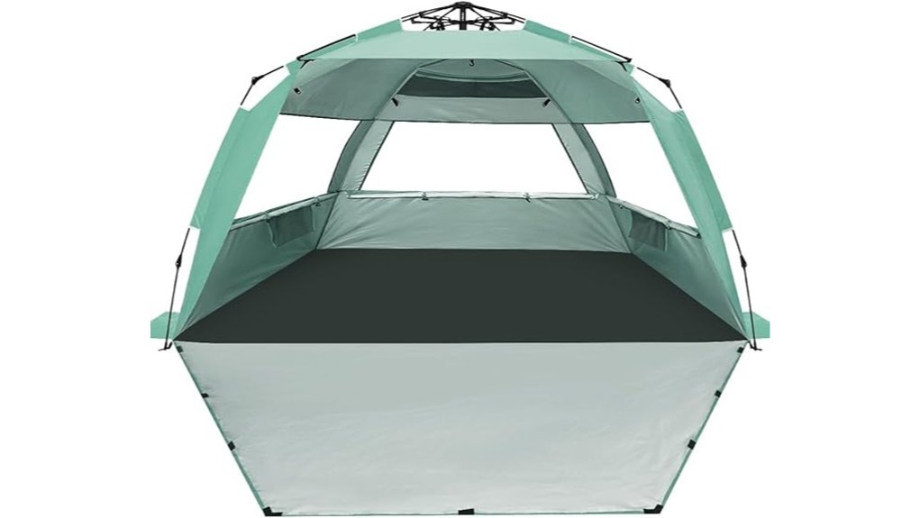 portable sun protective pop up shelter