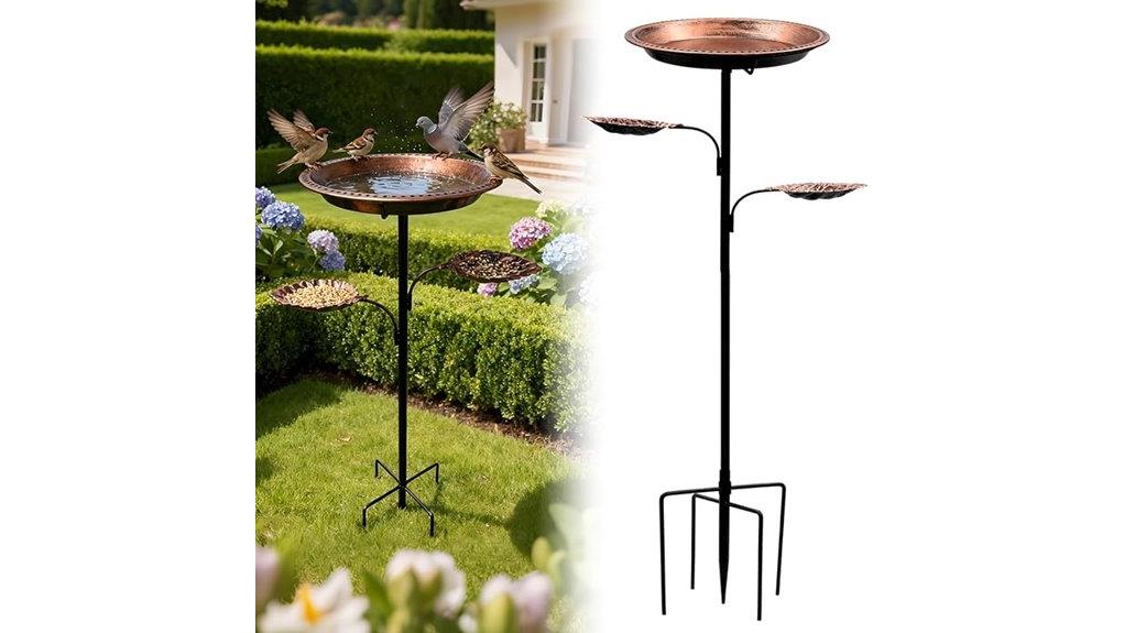 rustic metal bird bath
