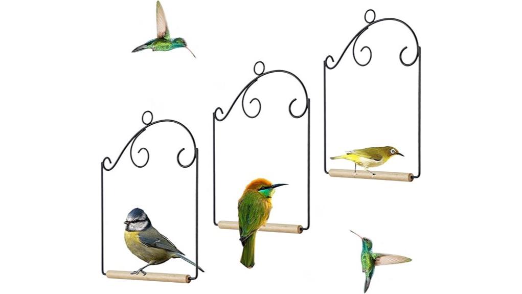 set of three hummingbird swings
